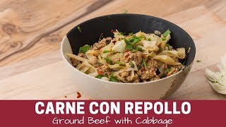 Salteado de Carne con repollo  Receta Keto  Ground Beef and Cabbage Stir Fry [upl. by Nesyla]