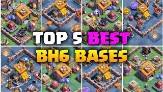 Top 5 New Builder Hall 6 Base Links 2023  best bh6 top5 bases [upl. by Kirtley671]