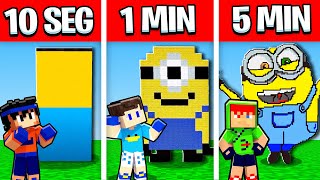 NOOB VS PRO CONSTRUIR MINION EM 5 MINUTOS  1 MINUTOS  10 SEGUNDOS NO MINECRAFT [upl. by Lily]