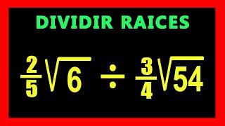 ✅👉 Division de Radicales con Fracciones ✅ Como Dividir Radicales [upl. by Anaig]