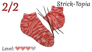 Sneaker Socken stricken leicht gemacht  Video 22  Ferse und Spitze [upl. by Tennaj]