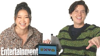 Moonshot Stars Lana Condor amp Cole Sprouse Guess RomCom Movies From Emojis  Entertainment Weekly [upl. by Gnoz]