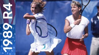 15yearold Monica Seles vs 34yearold Chris Evert  US Open 1989 Round 4 [upl. by Vidda872]