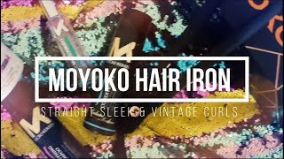 VLOG Mycro Keratin MOYOKO Hair Iron Review amp Styling Tutorial Straight Sleek  Vintage Curls [upl. by Jehanna]