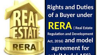 Rights and Duties of a Buyer ie Allotte under RERA and model agreement for saleModel AFS [upl. by Assennev]