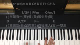 張敬軒 《櫻花樹下》鋼琴伴奏教學 Piano Accomp Tutorial 附和弦譜字幕 [upl. by Anaidni]