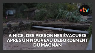 A Nice une centaine de personnes évacuées après un nouveau débordement du Magnan [upl. by Magee]