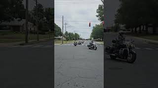 Vietnam Vets Bikers  1st Responders escort Big Rigs carrying Vietnam Wall thru Asheboro [upl. by Bradman]