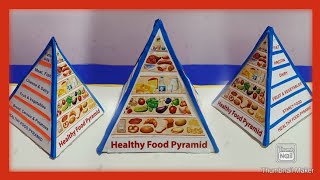 Healthy Food Pyramid model project  DIY Food pyramid 3D model  How to make a food pyramid model [upl. by Karlan581]