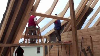 170 qm Blockhaus bauen mit Richtmeister in 11 Tagen fertig Building a log home cabin [upl. by Donela]