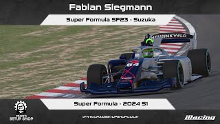 iRacing  24S1  Super Formula SF23  Super Formula  Suzuka  FS [upl. by Spancake]