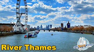 River Thames London Walk  Westminster to Millennium Bridge Tour [upl. by Lillis]