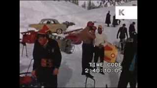 1950s Bobsleigh Ride Switzerland Winter Sports Home Movies Colour [upl. by Scholz204]