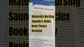 Maternity Nursing Saunders Nclex Book Theory Revision Lecture ytshorts [upl. by Naesyar687]