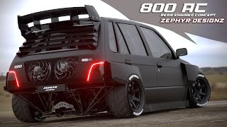 Maruti Suzuki 800 Overkiller Rear Engined Concept  Zephyr Designz  4K [upl. by Travis]