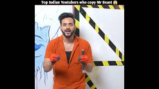 Top 3 Indian Youtubers who copy Mr Beast ytshorts mrbeast [upl. by Noir]