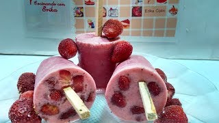 🍓 PALETAS TRES LECHES CON FRESA SUPER CREMOSAS [upl. by Tnattirb71]