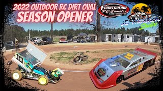 2022 RC Dirt Oval Outdoor Season Opener 215 RC Late Model Sprint Street Stock Traxxas [upl. by Garnett]