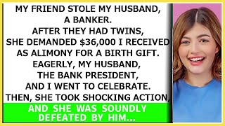 My friend stole my husband After they had twins she demanded 36000 as alimony for a birth g [upl. by Nihhi]