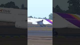 Jardesign a330300 thaiairways butter landing at vtbs [upl. by Nalym450]