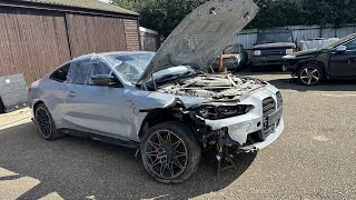 REBUILDING A WRECKED 2021 BMW M4 COMPETITION WILL IT DRIVE  PT 2 [upl. by Francesco]