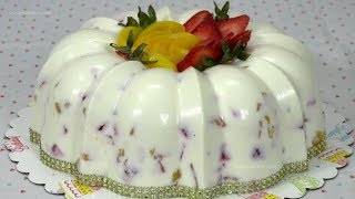 Gelatina de Yogurt Griego con Frutas Naturales  Recetas en Casayfamiliatv [upl. by Nostaw]