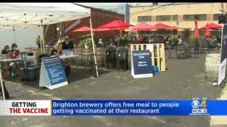 Brewery Offers Free Lunch During COVID Vaccine Clinic In Boston [upl. by Lamhaj]