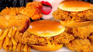 ASMR POPEYES FRIED CHICKEN SANDWICH FRIES 파파이스 치킨 샌드위치 먹방 MUKBANG EATING SOUNDS 咀嚼音  ZOEY ASMR [upl. by Inimod119]