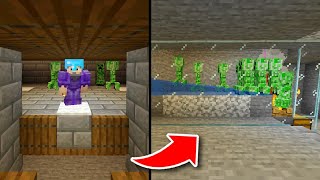 CREEPER FARM ONDER HARM ZIJN BASE BOUWEN IN MINECRAFT [upl. by Arbrab]