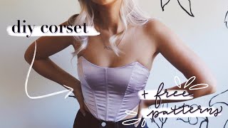 How to Sew Your Own Corset  FREE PATTERNS INCLUDED  DIY Trendy Corset Top Tutorial [upl. by Carri]