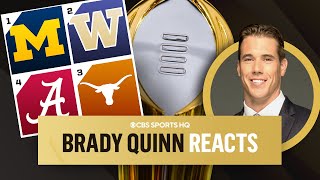 Brady Quinn Reacts as FINAL 202324 CFP Rankings Release Michigan SEIZES No 1 FSU FALLS SHORT of [upl. by Edith]