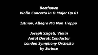 beethoven Violin Concerto In D Major Op 61 Szigeti Violin [upl. by Bouzoun]