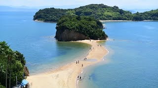 引き潮で浮かぶ天使の道 恋人たちの聖地 小豆島の「エンジェルロード」 [upl. by Atikim]