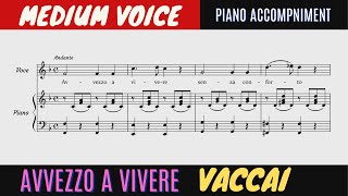 Avvezzo a Vivere  piano accompaniment  medium voice [upl. by Androw]