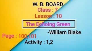 w b board class 7 english lesson 10 activity 12 page 100101 [upl. by Jabez590]