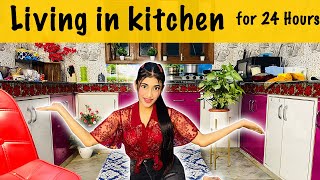 Living In My KITCHEN For 24 HOURS Challenge  SAMREEN ALI [upl. by Johnna9]