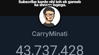 CarryMinati Live Subscriber Count carryminati subscribercount live [upl. by Lorsung297]