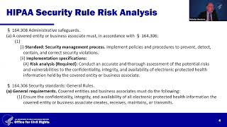 OCR Webinar The HIPAA Security Rule Risk Analysis Requirement [upl. by Jueta927]