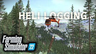 Coastal Helicopter Logging FS22 [upl. by Eikcim920]