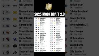 2025 MOCK DRAT 20 nfldraft footballshorts collegefootball [upl. by Tiffanle]