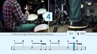 5Minute Single Pedal Bass Drum Workout [upl. by Aneerbas]