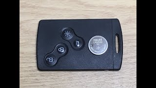 Key Battery Renault keycard 4 Button HOW TO [upl. by Grosmark]