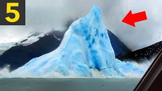 5 Icebergs Flipping Over  incredible [upl. by Aitekram]