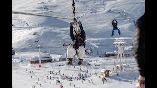 Bee Flying Double Zip Wire in Val Thorens [upl. by Ajay]