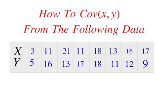 How To Find Covariance between x and y data  Probability and Statistics Solved Problem [upl. by Tristas]