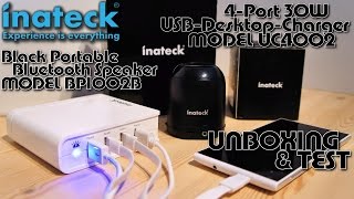 Inateck 4Port USB Desktop Charger 6A UC4002 amp Portable Bluetooth Speaker BP1002B [upl. by Tara563]