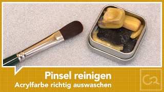 Pinsel reinigen  Acrylfarbe richtig auswaschen [upl. by Netnert381]