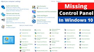 How to Open Control Panel in Windows 10 Missing Control Panel in windows [upl. by Ahusoj]