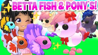 NEW BETTA FISH amp PRETTY PONYS 7 NEW PETS in Adopt Me roblox [upl. by Camel]