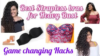 Best Strapless Bra for heavy bust in India  Hack to wear off shoulder [upl. by Nedle]